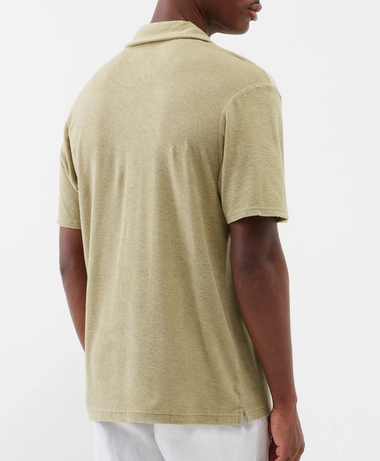 Men’s Faustino Terry Cotton Blend Polo - Jungle Green - Top