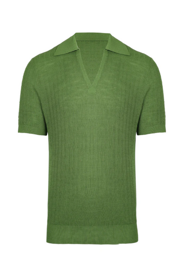 Joaquim V Neck Polo Short Sleeve Parakeet Green