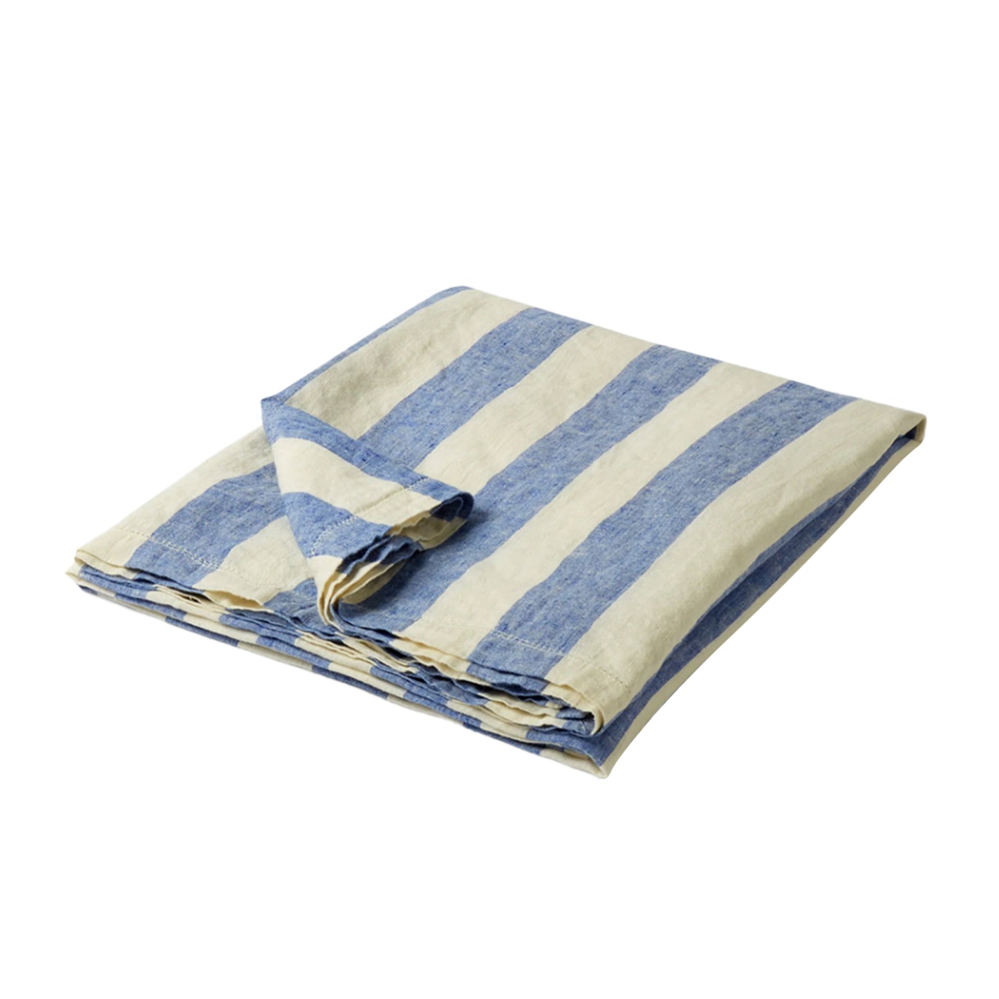 Load image into Gallery viewer, Linen Towel Large Stripe Blue/White - Towel
