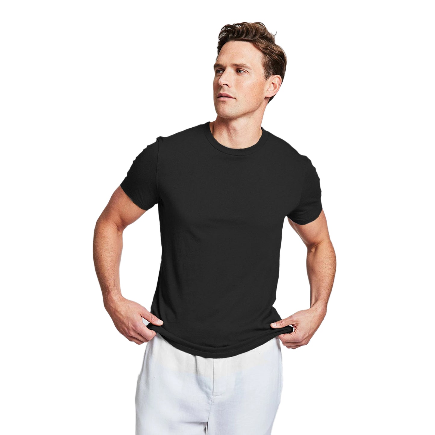 Load image into Gallery viewer, Black Crew Neck T Shirt - Top
