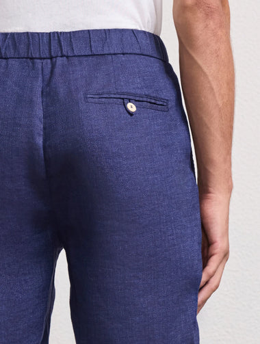 Mens Linen Shorts in Navy Blue