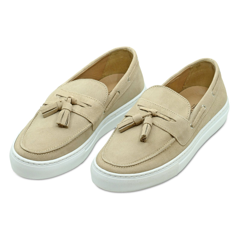 Monta Suede Deck Loafers Beige