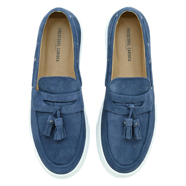 Monta Suede Deck Loafers Denim Blue - Shoes
