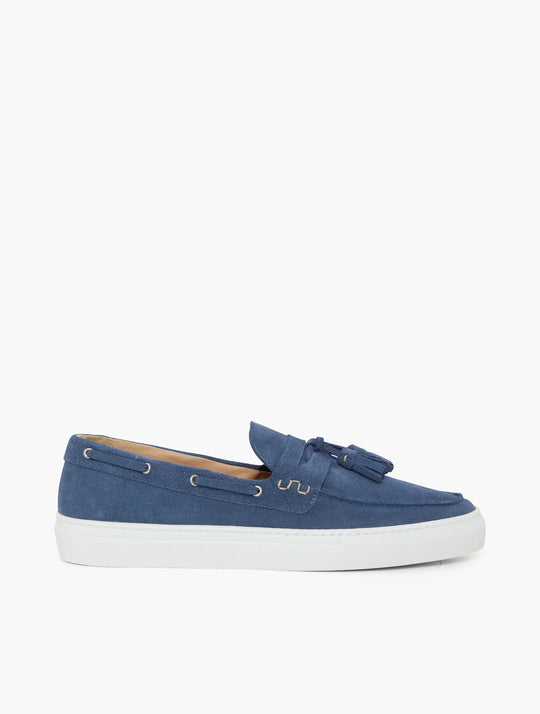 Monta Suede Deck Loafers Denim Blue