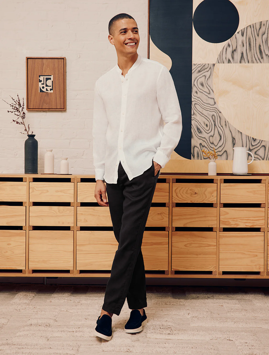 Load image into Gallery viewer, Oscar Linen Chinos Black - Trousers
