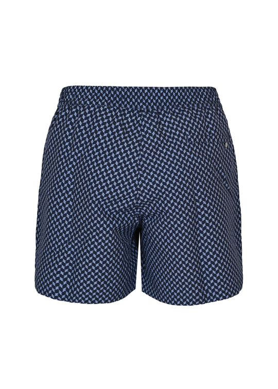 Porto Swim Short Micro Copa Print  Charcoal & Chambray Blue