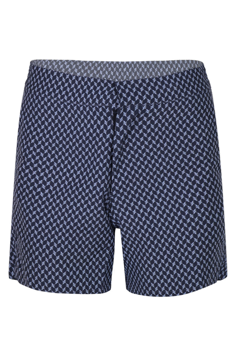 Porto Swim Short Micro Copa Print  Charcoal & Chambray Blue