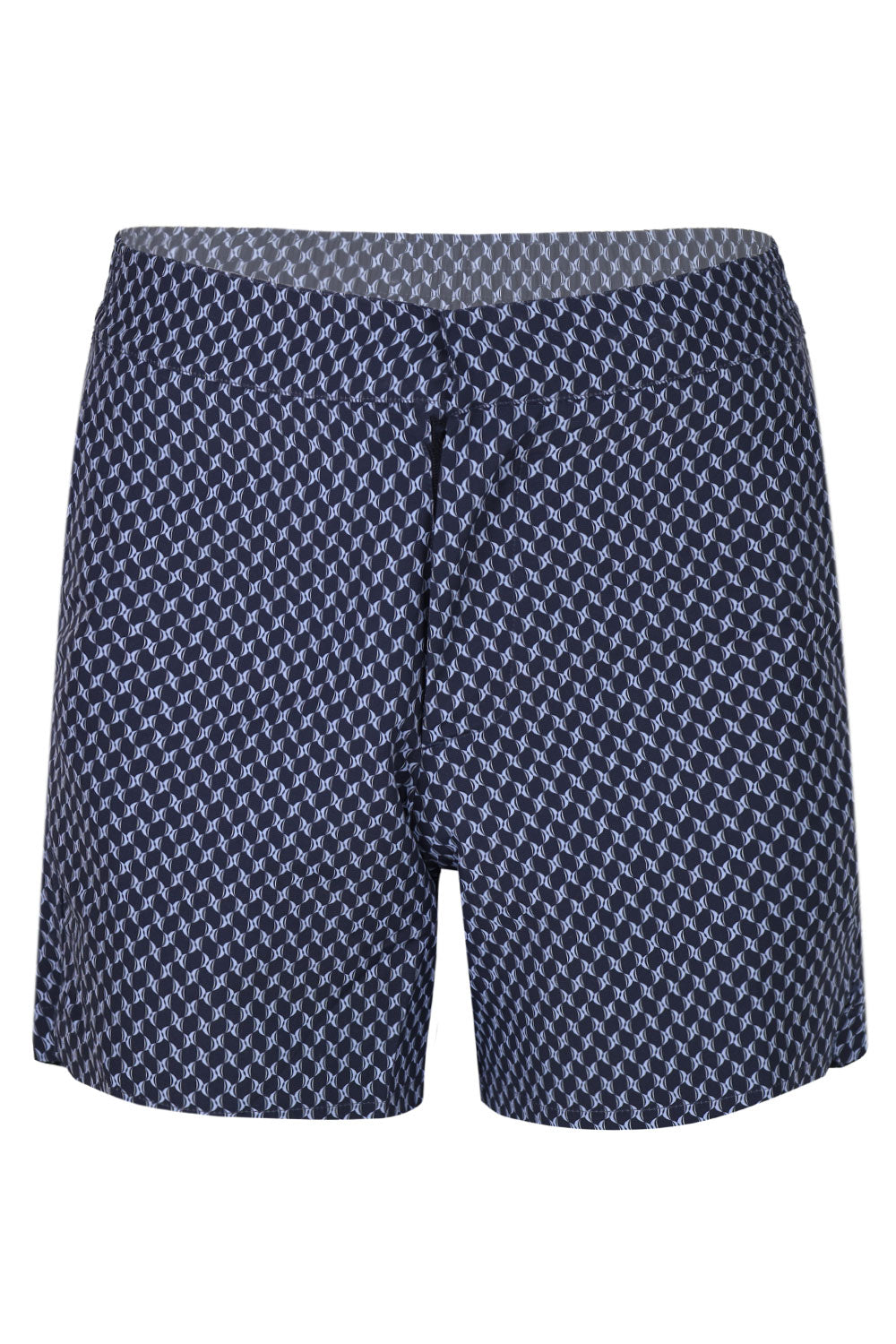 Load image into Gallery viewer, Porto Swim Short Micro Copa Print  Charcoal &amp;amp; Chambray Blue
