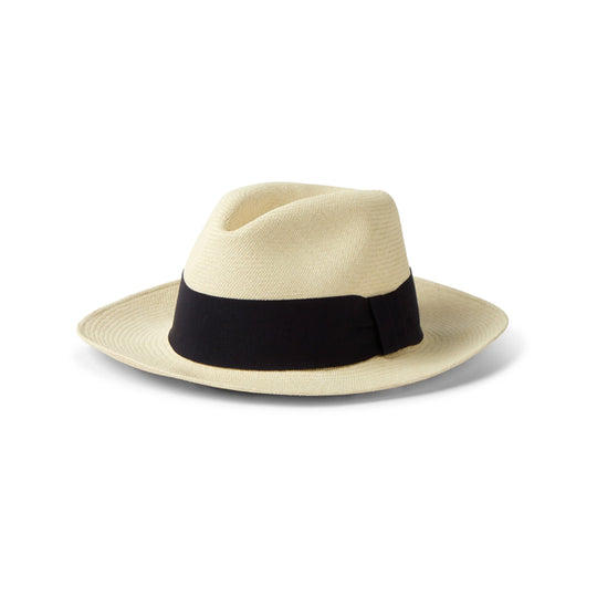 Rafael Panama Hat Wide Ribbon - Navy Blue