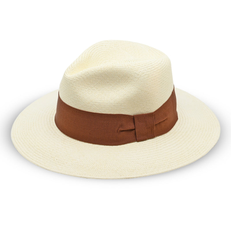 Rafael Panama Hat Wide Ribbon Silk Brown