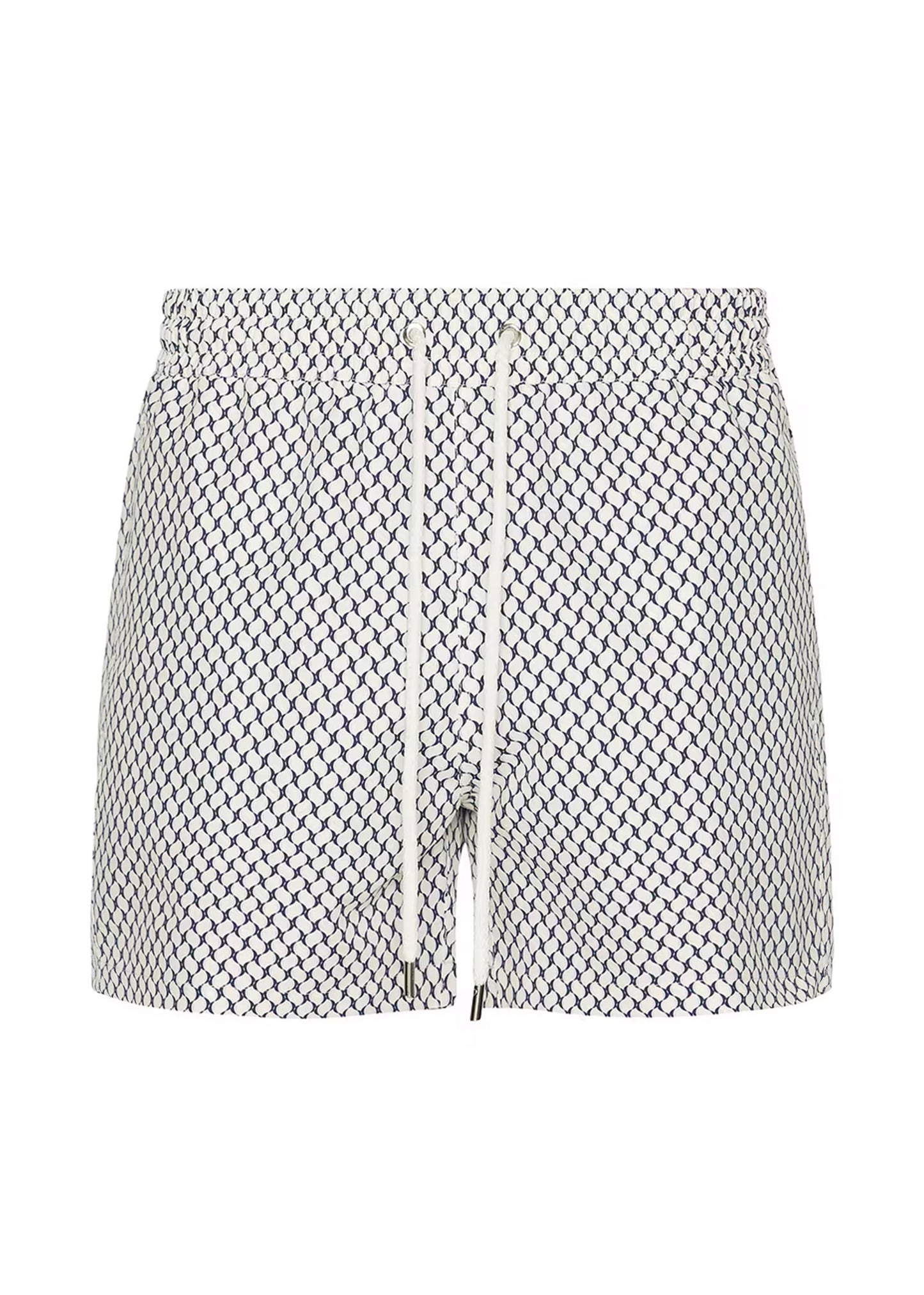 Load image into Gallery viewer, Rio Swim Short Micro Copa Print Ivory &amp;amp; Charcoal Blue
