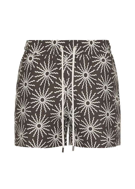 Rio Swim Short O Sol Print Seawood & Ivory
