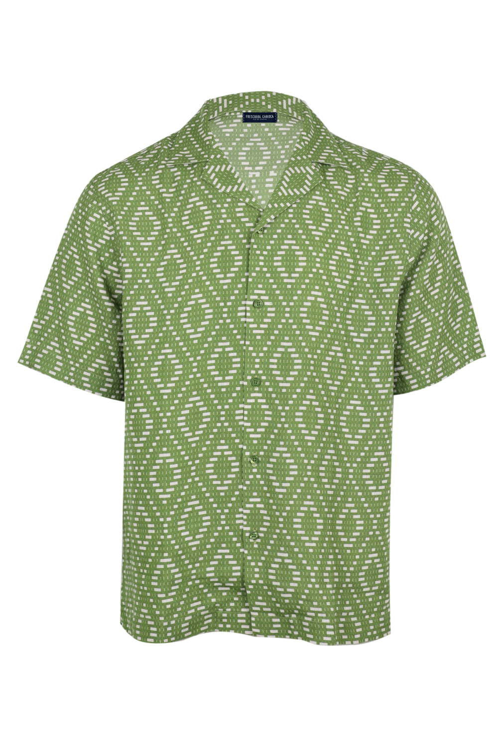 Load image into Gallery viewer, Roberto Linen Shirt Angra Raffia Print Parakeet Green
