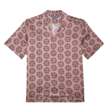 Men’s Roberto Silk Shirt: Dual-Tone Medalhao Print - Top