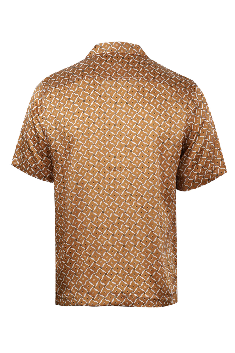 Load image into Gallery viewer, Roberto Silk Shirt Lotus Print Almond and Ivory
