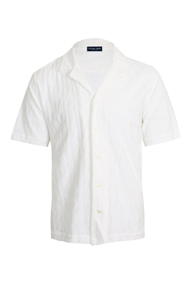 Roberto Terry Cotton Jacquard Shirt Ivory