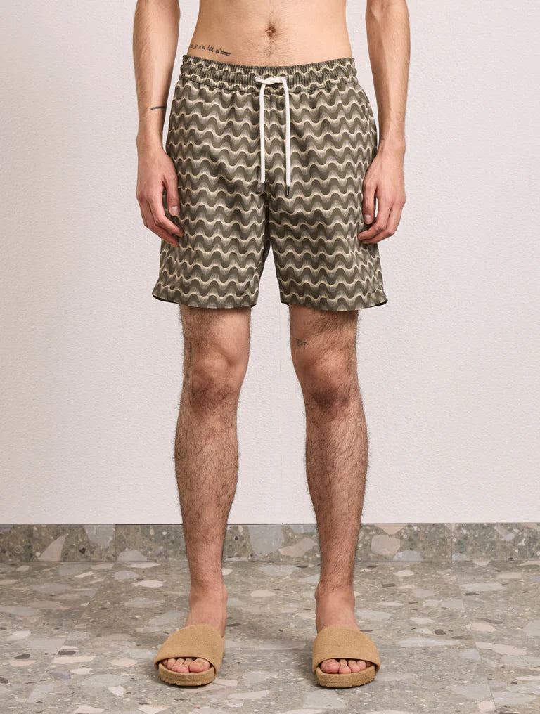 Load image into Gallery viewer, Santos Swim Short Copa Raio Do Sol Dark Olive &amp;amp; Dried Moss
