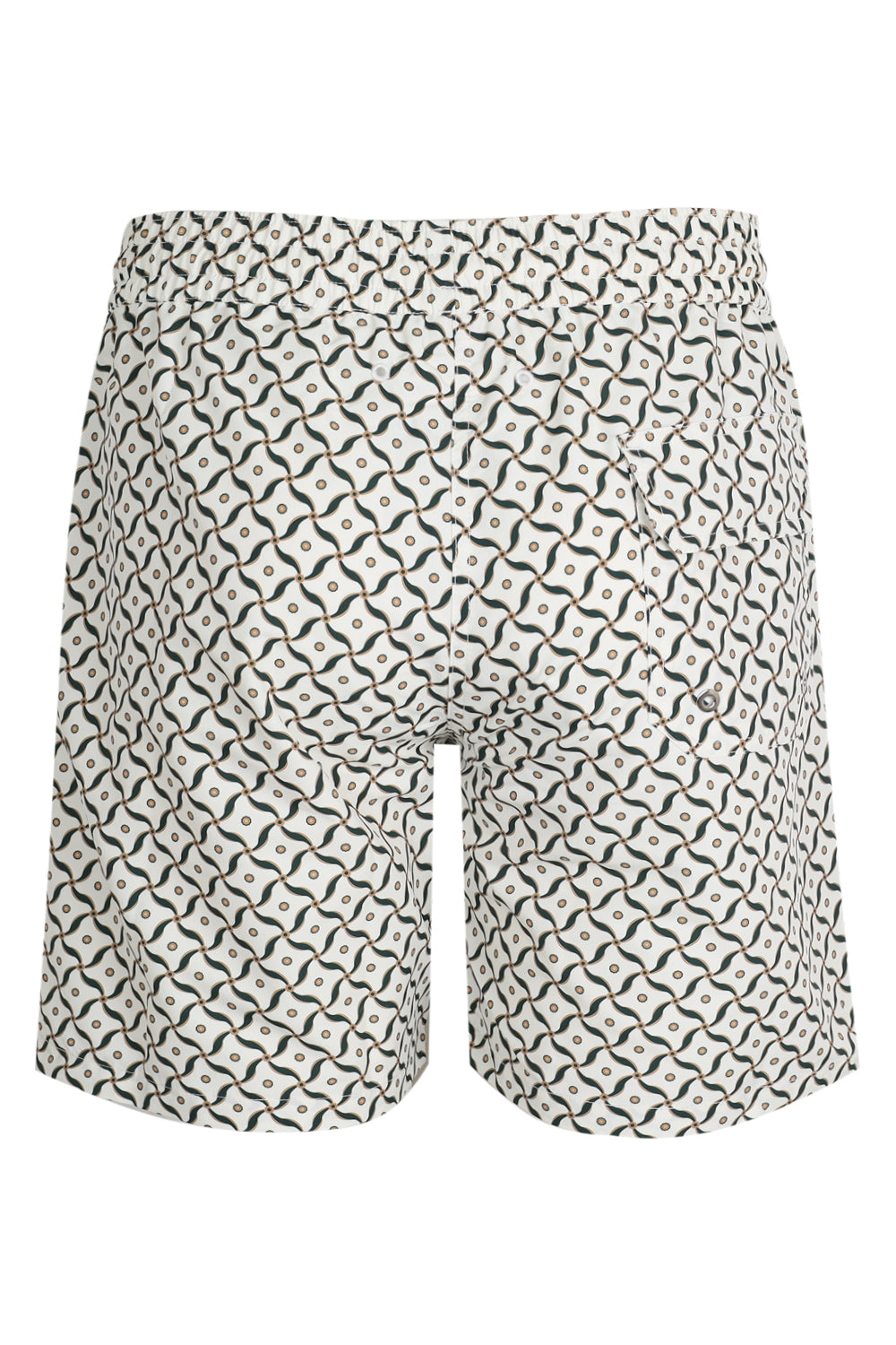 Load image into Gallery viewer, Santos Swim Short Lotus Print Ivory and Evergreen

