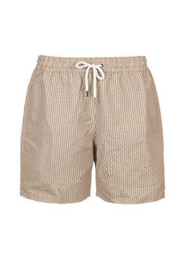 Santos Swim Short Micro Copa Print Dried Moss & Ivory