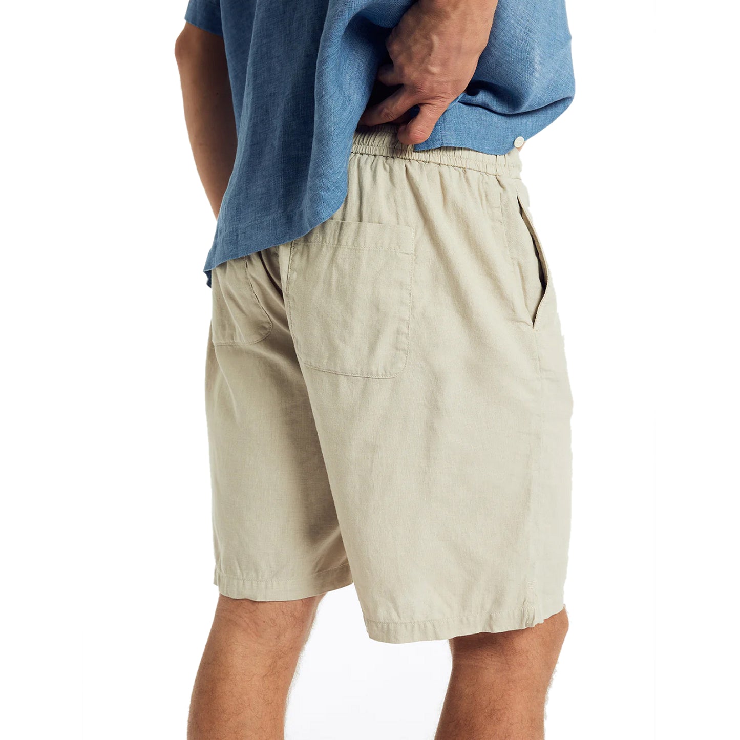 Load image into Gallery viewer, Men’s Sergio Linen Cotton Stretch Shorts - Pale Olive - Shorts
