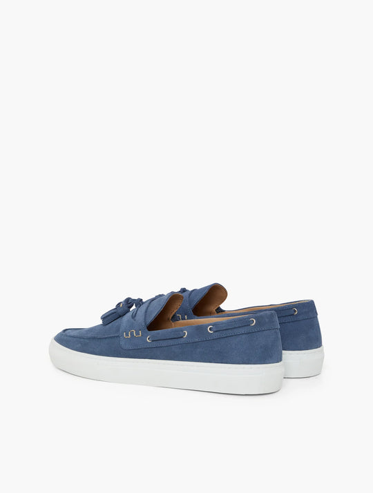 Monta Suede Deck Loafers Denim Blue