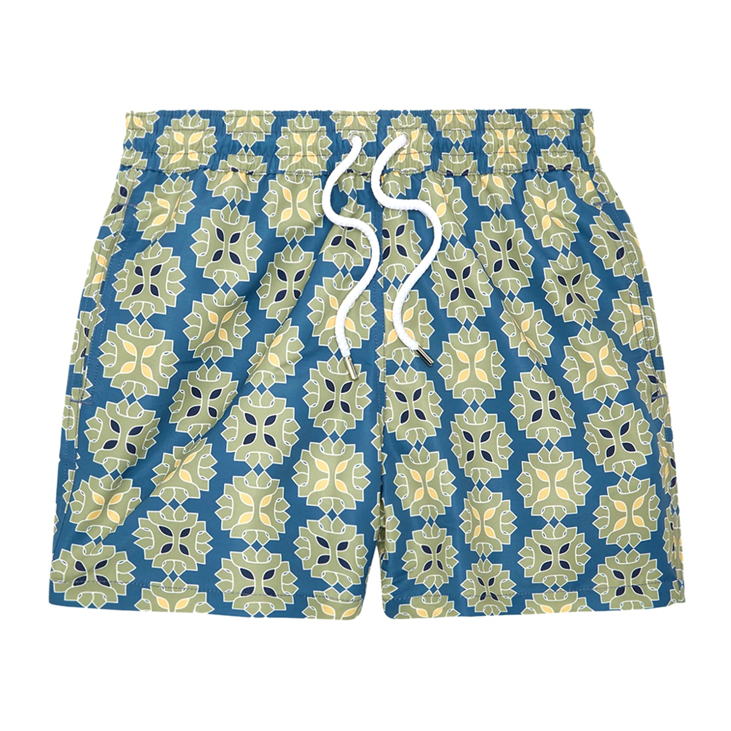 Load image into Gallery viewer, Men’s Sport Swim Shorts with Medalhao Print - Summer Night &amp;amp; Jungle Green - Swim Shorts
