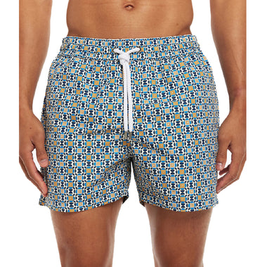 Sports Angra Deco Print Swim Short White/Chateau Blue/Gold/Ocean Blue - Swim Shorts