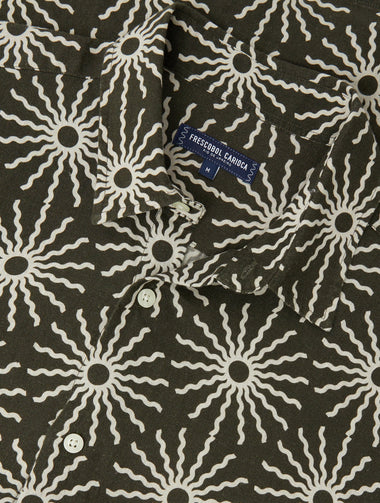 Castro Linen Copa Sol Printed Short Sleeve Shirt Seawood - Short Sleeve Shirt