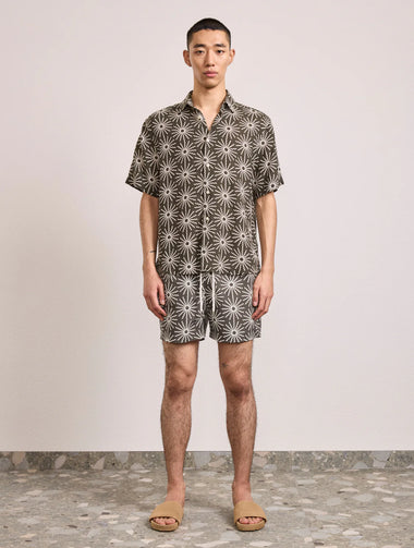 Castro Linen Copa Sol Printed Short Sleeve Shirt Seawood - Short Sleeve Shirt