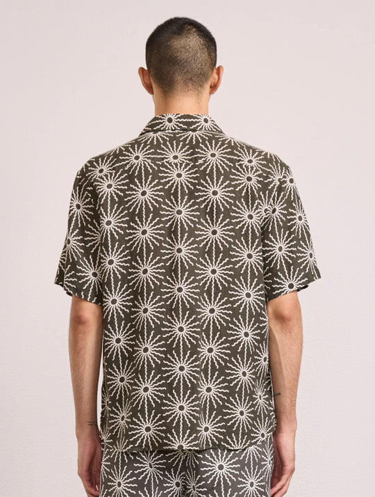 Castro Linen Copa Sol Printed Short Sleeve Shirt Seawood - Short Sleeve Shirt