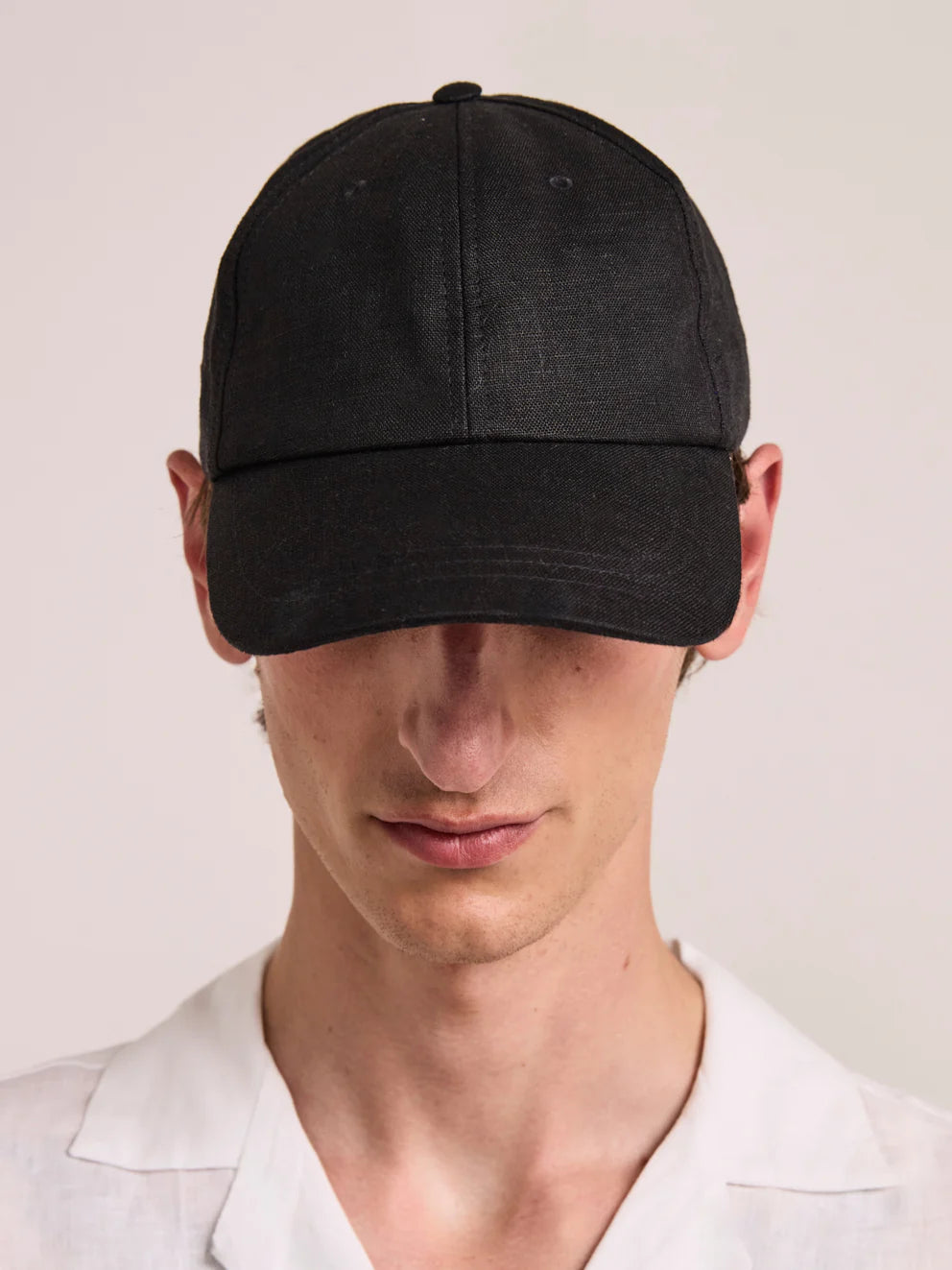 Load image into Gallery viewer, Fernando Linen Cap Black
