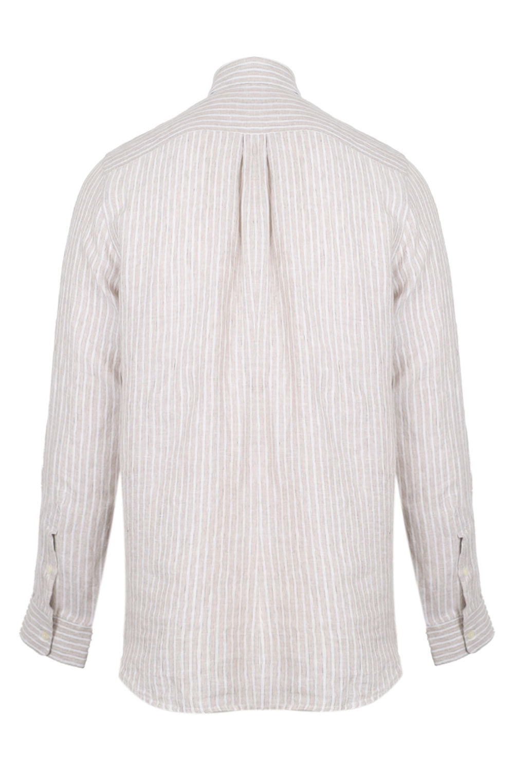 Load image into Gallery viewer, Telles Linen Striped Shirt Long Sleeve Khaki
