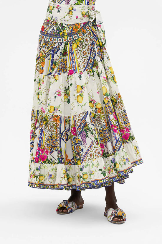 Wrap Skirt with Gathered Panels Caterina Spritz