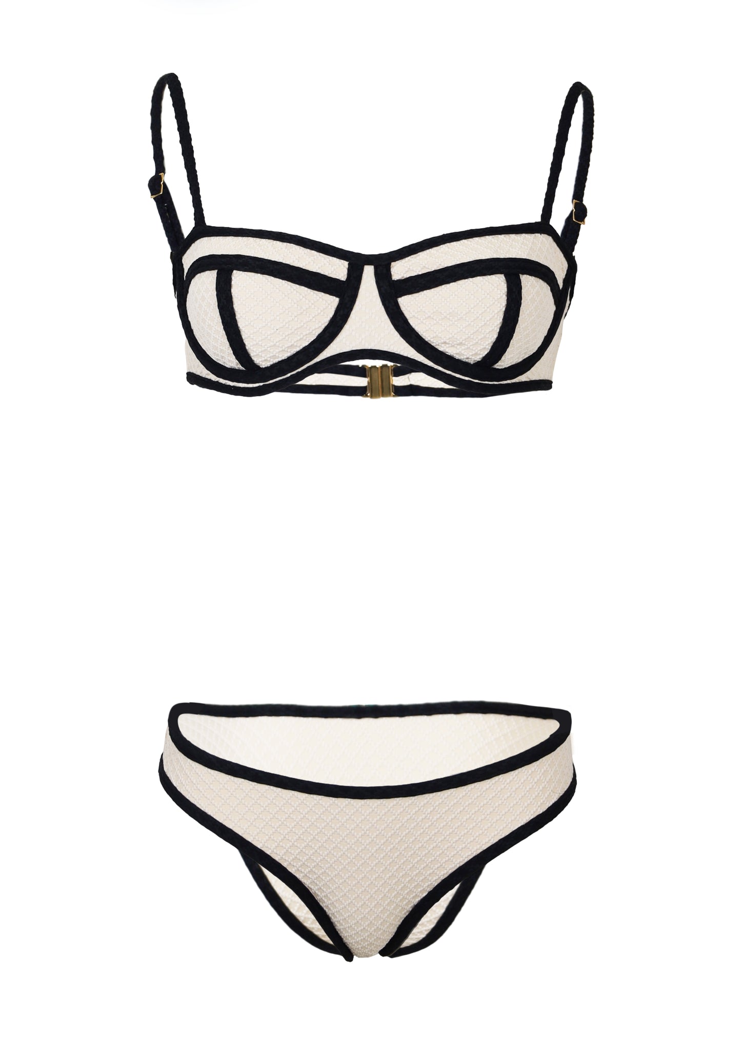 Load image into Gallery viewer, Calabria Marzipan Grid Bikini Set
