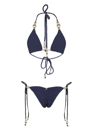 Shimmer Navy Bikini Set