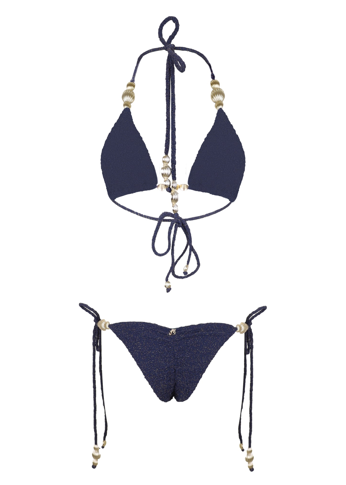 Load image into Gallery viewer, Shimmer Navy Bikini Set
