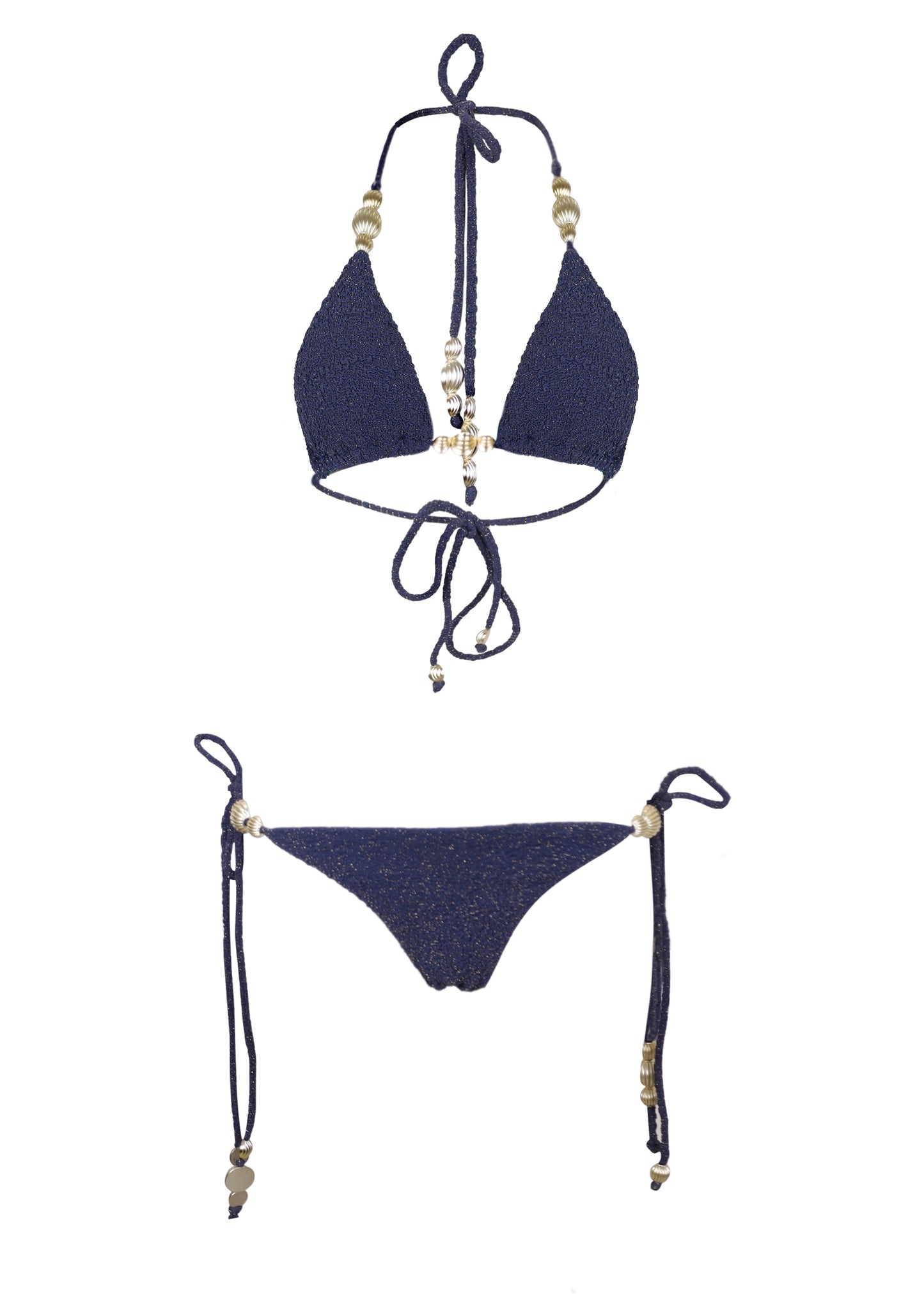 Shimmer Navy Bikini Set