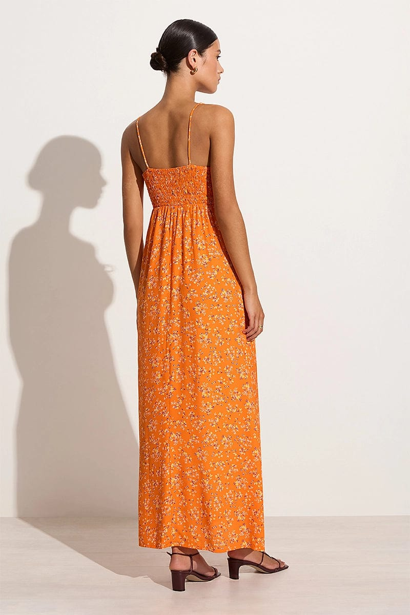 Gita Midi Dress Audrey Floral - Orange