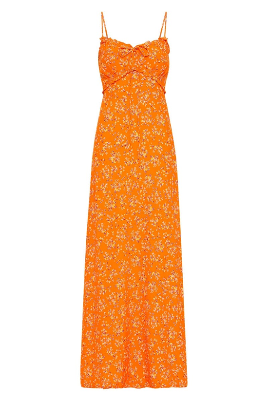 Gita Midi Dress Audrey Floral - Orange