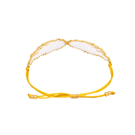 Glass Beads On Satin Thread Multi/Wings Anklet