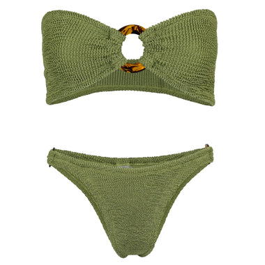 Green Bikini Set in Metallic - Gloria Bikini - ONE SIZE - Bikini