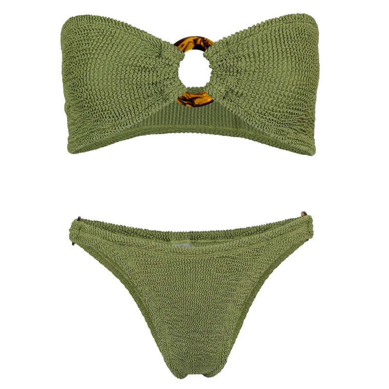 Green Bikini Set in Metallic - Gloria Bikini