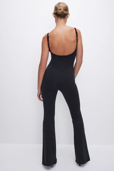 Compression Terry Scoop Jumpsuit Black - Jumpsuit