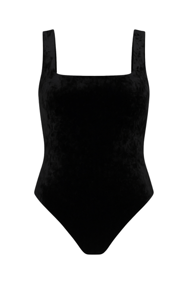 Crushed Velvet Modern Tank Body Black