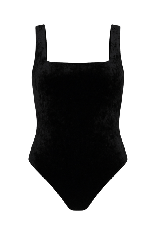 Crushed Velvet Modern Tank Body Black