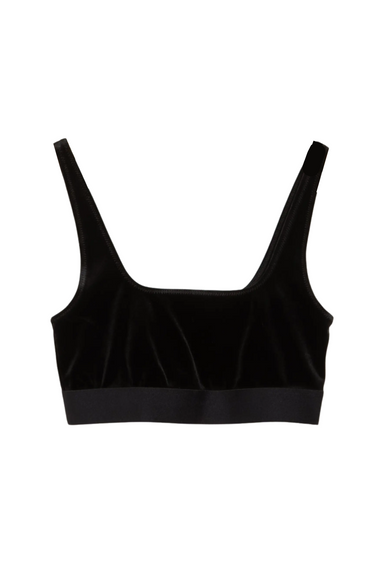Velvet Scoop Bra Black