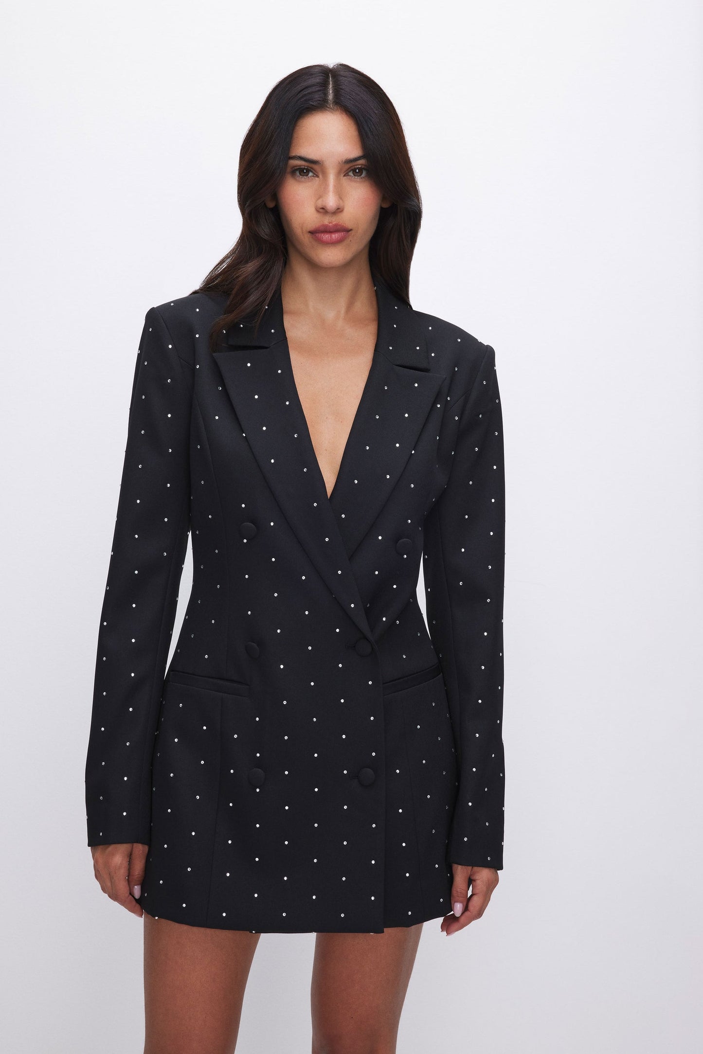 Crystal Blazer Mini Dress Black