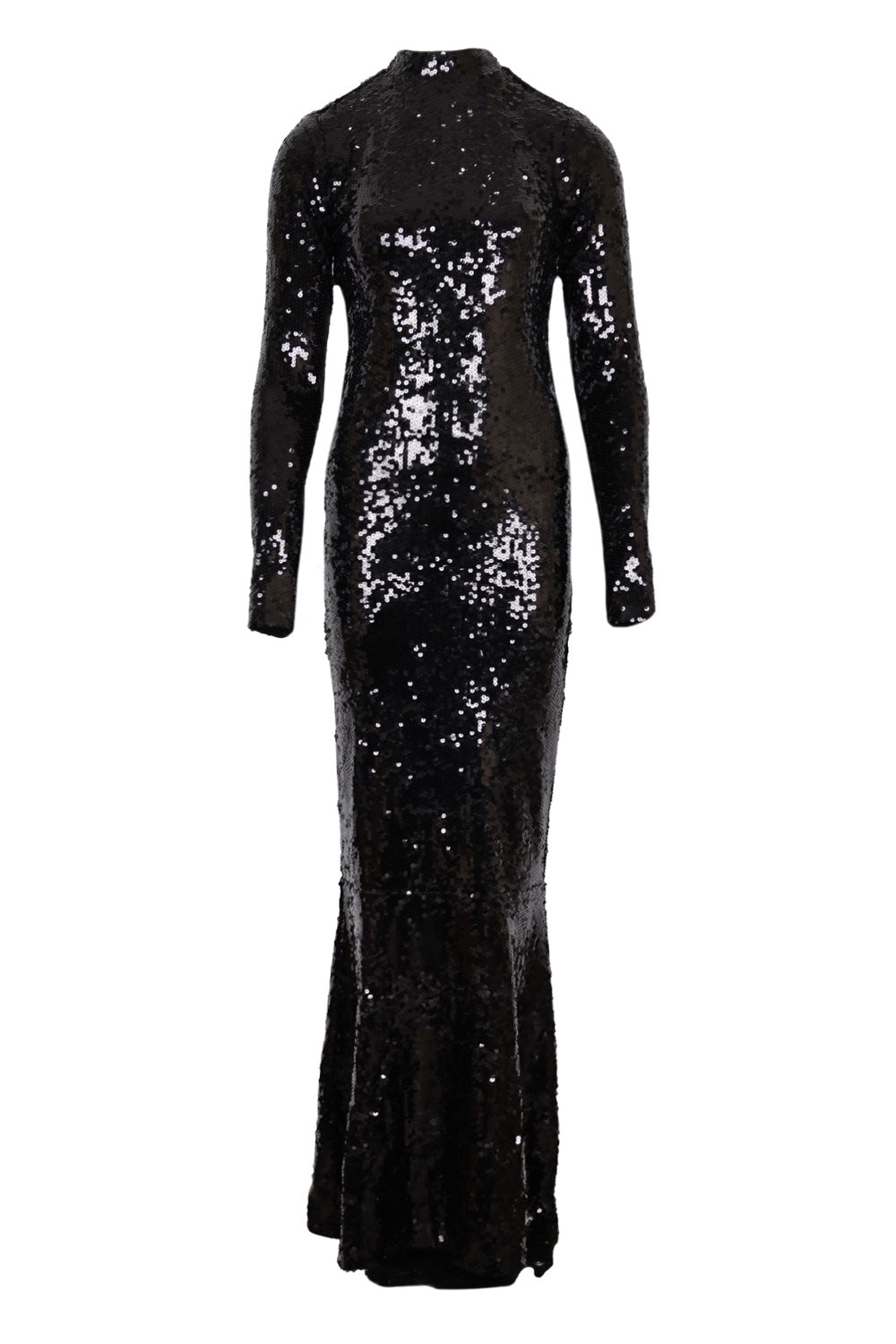 Sequin Funnel Maxi Dress Black