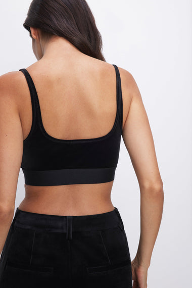 Velvet Scoop Bra Black - Top