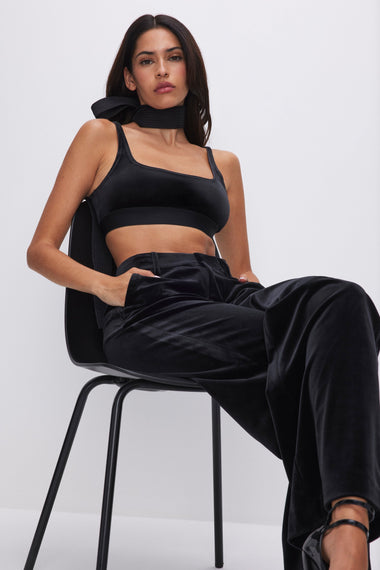 Velvet Scoop Bra Black - Top
